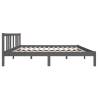 Grey Solid Wood Bed Frame 140x190 cm | Hipo Market