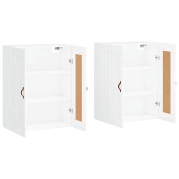 Wall Mounted Cabinets - 2 pcs High Gloss White | HipoMarket