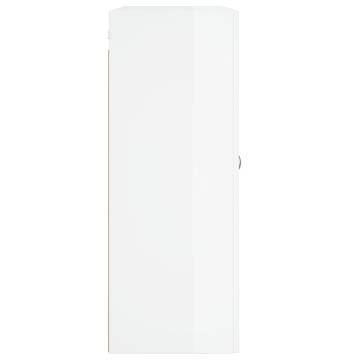 Wall Mounted Cabinets - 2 pcs High Gloss White | HipoMarket