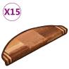 Self-adhesive Stair Mats 15 pcs - Brown - 65x21x4 cm