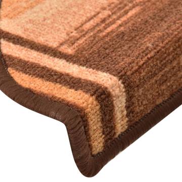 Self-adhesive Stair Mats 15 pcs - Brown - 65x21x4 cm