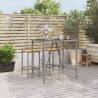 Bar Table with Glass Top Grey 110x70x110 cm Poly Rattan Colour grey Size 110 x 70 x 110 cm Quantity in Package 1 