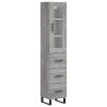 Stylish Grey Sonoma Highboard | 34.5x34x180 cm Engineered Wood