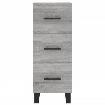 Stylish Grey Sonoma Highboard | 34.5x34x180 cm Engineered Wood