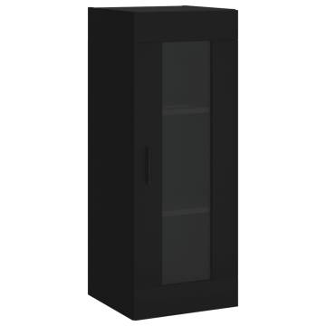 Elegant Highboard in Black - 34.5x34x180 cm Engineered Wood