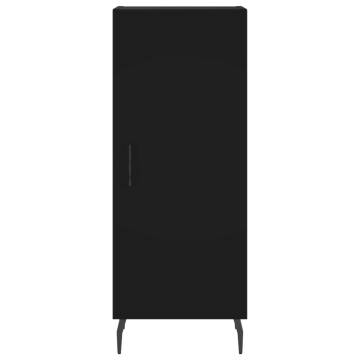 Elegant Highboard in Black - 34.5x34x180 cm Engineered Wood