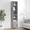 Highboard Concrete Grey 34.5x34x180 cm Engineered Wood Colour concrete grey Quantity in Package 1 Model 2 drawers 2 shelves 