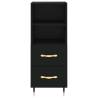 Stylish Highboard in Black - 34.5x34x180 cm Engineered Wood