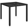 Garden Table with Glass Top Black 90x90 cm | Hipomarket UK