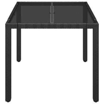 Garden Table with Glass Top Black 90x90 cm | Hipomarket UK