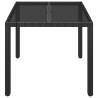 Garden Table with Glass Top Black 90x90 cm | Hipomarket UK