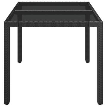 Garden Table with Glass Top Black 90x90 cm | Hipomarket UK