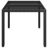 Garden Table with Glass Top Black 90x90 cm | Hipomarket UK