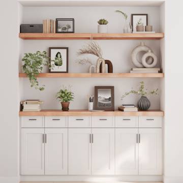 Light Brown Wall Shelf - Solid Oak Wood | Hipomarket UK