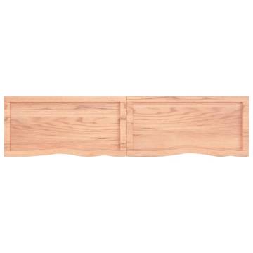 Light Brown Wall Shelf - Solid Oak Wood | Hipomarket UK