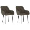 Elegant Dark Grey Velvet Dining Chairs - 2 pcs Set