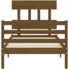 Bed Frame with Headboard Honey Brown 90x200 cm - Solid Wood