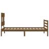 Bed Frame with Headboard Honey Brown 90x200 cm - Solid Wood