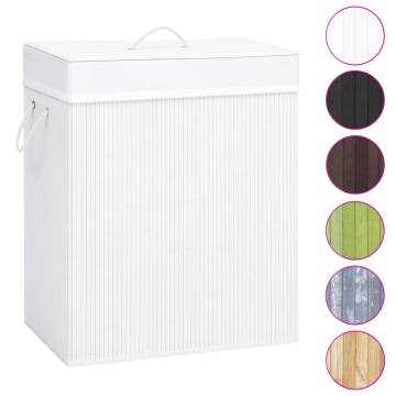 Bamboo Laundry Basket White 83 L - Stylish & Functional