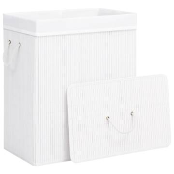 Bamboo Laundry Basket White 83 L - Stylish & Functional