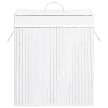 Bamboo Laundry Basket White 83 L - Stylish & Functional