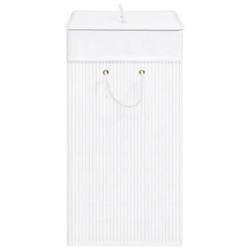 Bamboo Laundry Basket White 83 L - Stylish & Functional