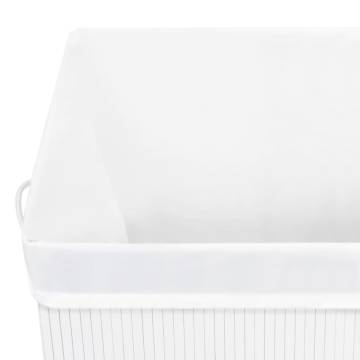 Bamboo Laundry Basket White 83 L - Stylish & Functional