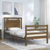 Bed Frame with Headboard Honey Brown 90x200 cm Solid Wood Colour honey brown Size 90 x 200 cm 