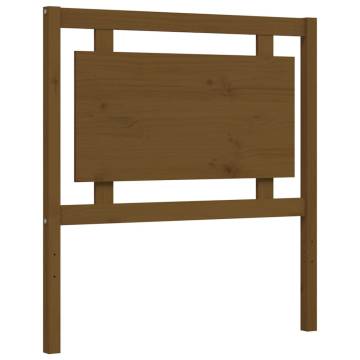 Honey Brown Bed Frame with Headboard - 90x200 cm Solid Wood