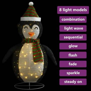 Luxury 120cm LED Christmas Snow Penguin Figure Decoration