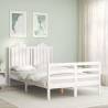 Bed Frame with Headboard White 120x200 cm Solid Wood Colour white Size 120 x 200 cm 