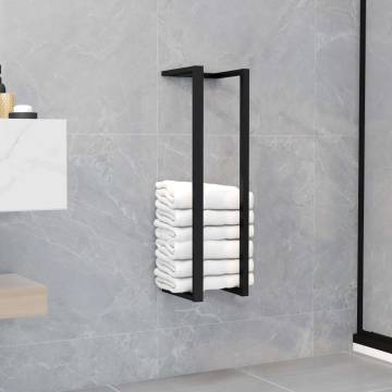 Stylish Black Iron Towel Rack - 12.5x12.5x60 cm