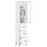 Elegant Highboard in White - 34.5x34x180 cm Engineered Wood