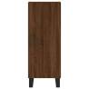 Stylish Highboard Brown Oak - 34.5x34x180 cm Engineered Wood