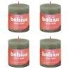 Bolsius Rustic Pillar Candles - Fresh Olive 4 pcs | HipoMarket