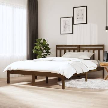 Honey Brown Bed Frame 120x190 cm | Solid Wood Small Double