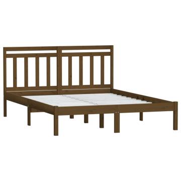 Honey Brown Bed Frame 120x190 cm | Solid Wood Small Double