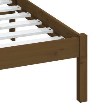 Honey Brown Bed Frame 120x190 cm | Solid Wood Small Double