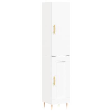 Stylish Highboard White - 34.5x34x180 cm Engineered Wood