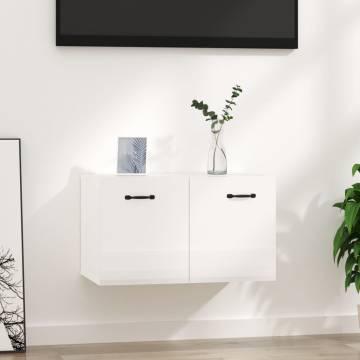 High Gloss White Wall Cabinet - Scandinavian Style | HipoMarket