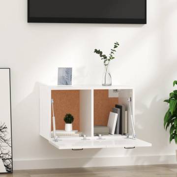 High Gloss White Wall Cabinet - Scandinavian Style | HipoMarket