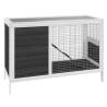 Rabbit Hutch Grey 103x44x69.5 cm - Solid Pine Wood