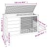 Rabbit Hutch Grey 103x44x69.5 cm - Solid Pine Wood