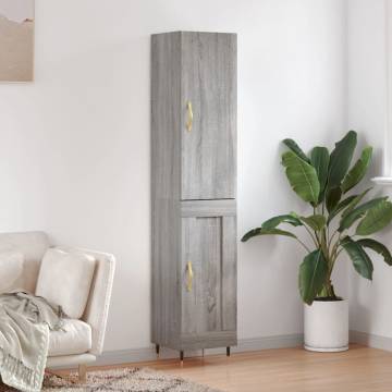 Stylish Highboard Grey Sonoma - 34.5x34x180 cm | HipoMarket