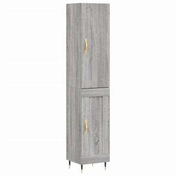 Stylish Highboard Grey Sonoma - 34.5x34x180 cm | HipoMarket