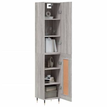 Stylish Highboard Grey Sonoma - 34.5x34x180 cm | HipoMarket