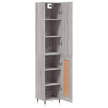 Stylish Highboard Grey Sonoma - 34.5x34x180 cm | HipoMarket