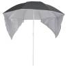 Beach Umbrella with Side Walls - Anthracite 215 cm