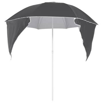 Beach Umbrella with Side Walls - Anthracite 215 cm