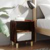 Bed Cabinets with Solid Wood Legs 2 pcs Smoked Oak 40x30x50 cm Colour smoked oak Quantity in Package 2 